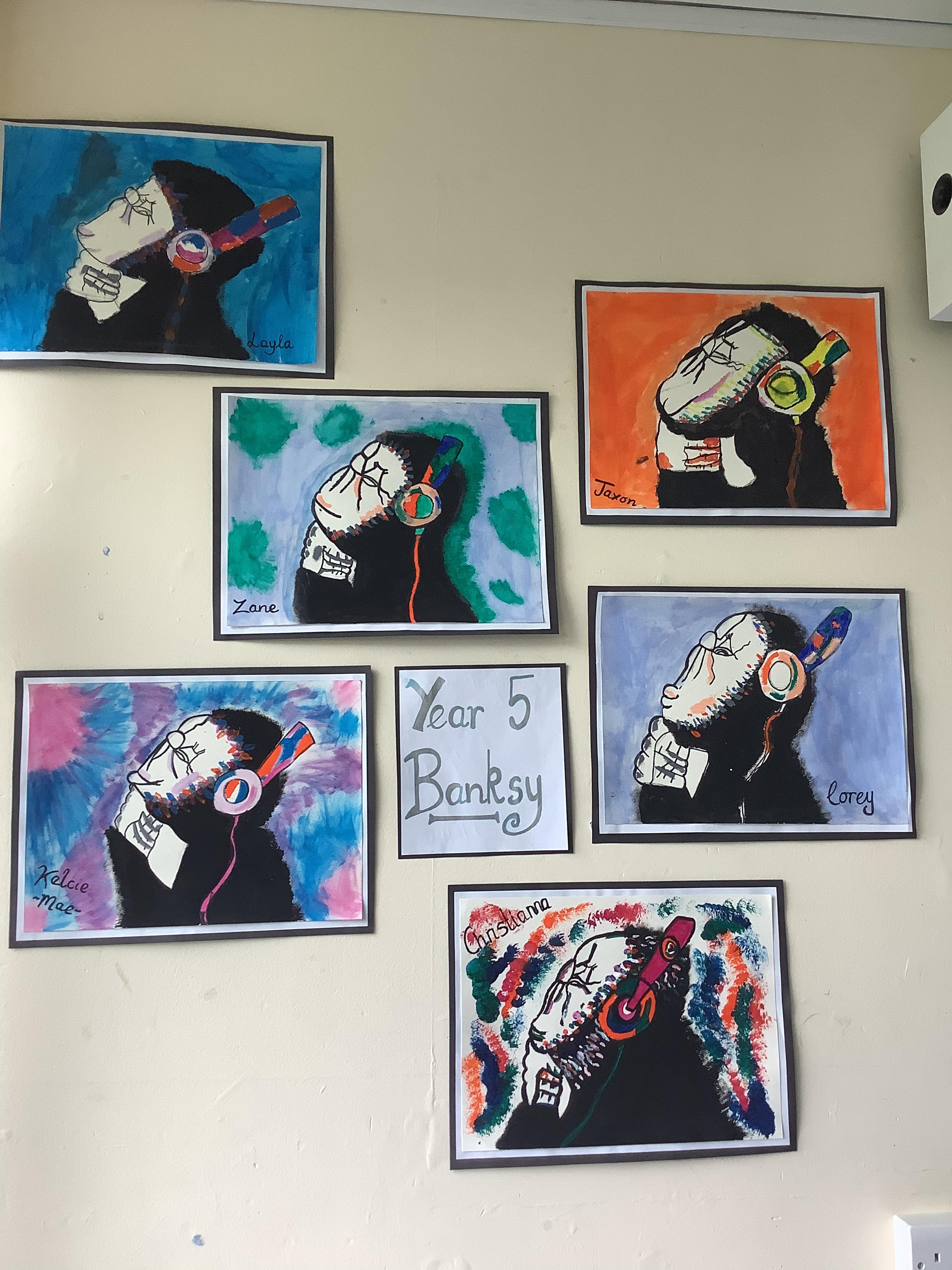 Today the children recreated Banksy's Dj gorilla, using ink and acrylic! They were really 